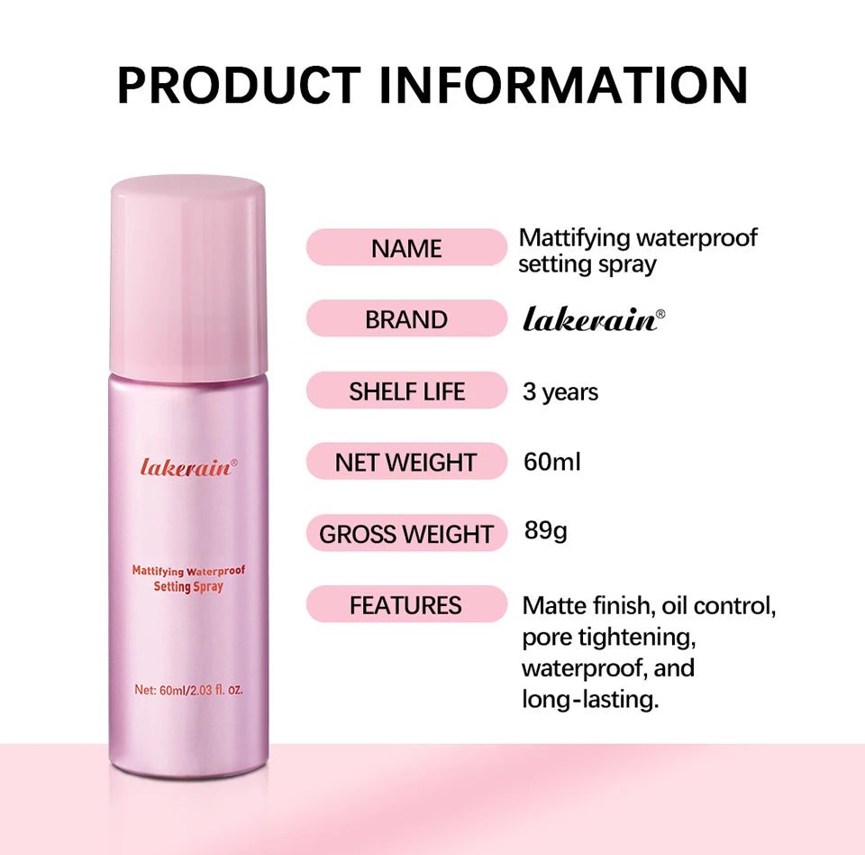 Long-Lasting Matte Makeup Setting Spray