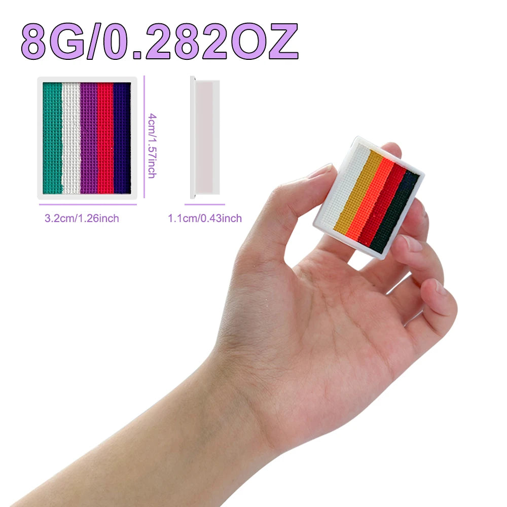 Rainbow Striped Face and Body Paint Palette - 16