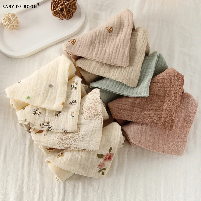 Soft Four-Layer Cotton Gauze Baby Washcloths and Burp Cloths