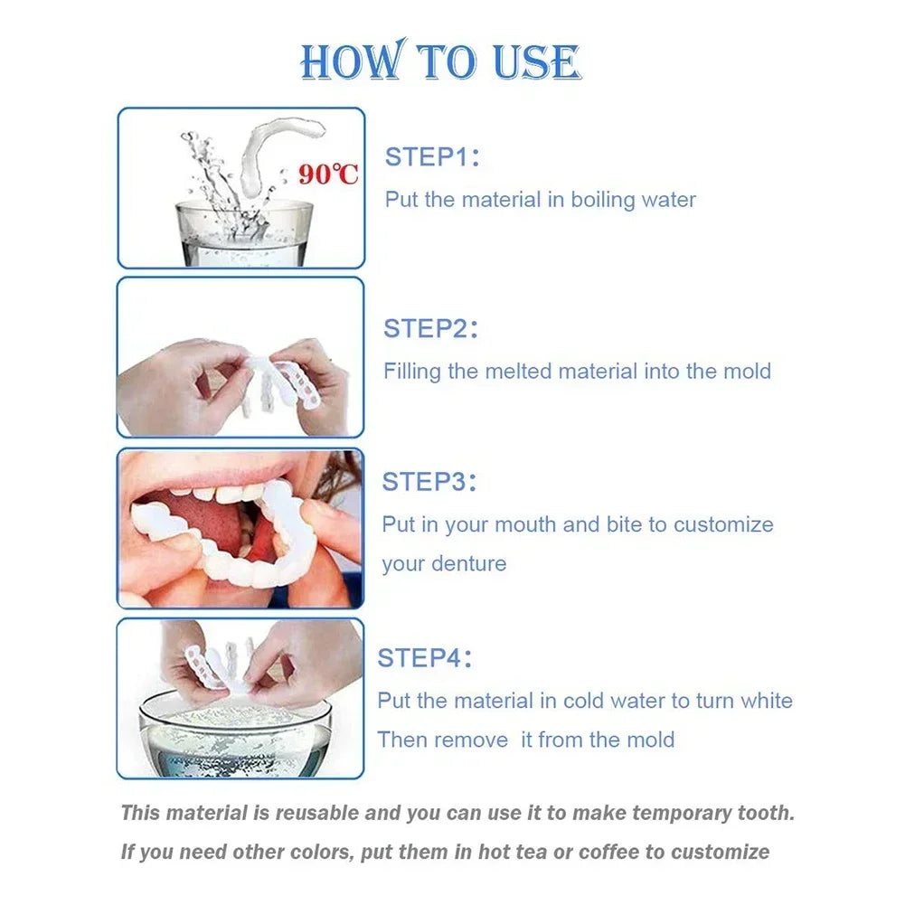 Snap-On Instant Cosmetic Veneers for Smile Whitening