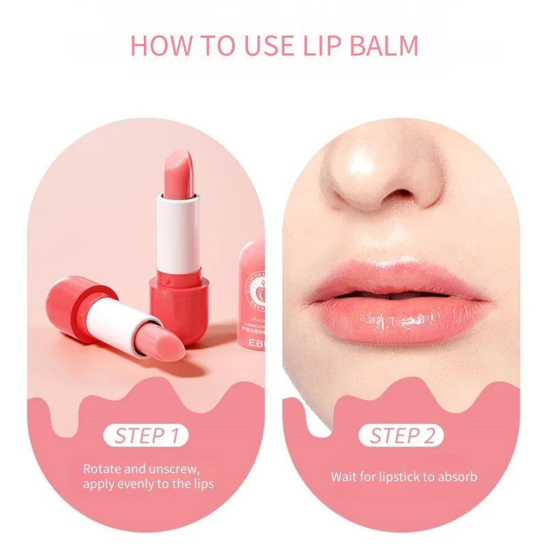 Color-Changing Peach Moisturizing Lip Balm - 1