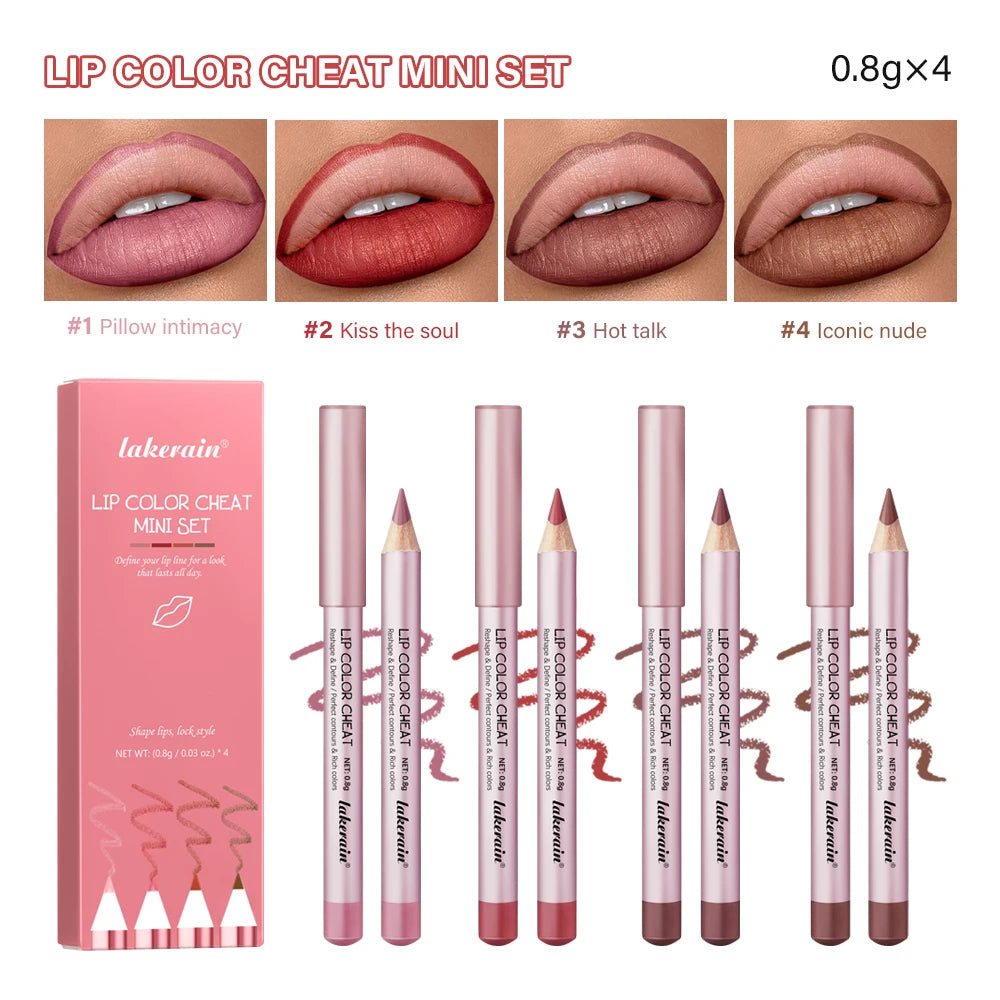 Waterproof Matte Lip Liner Pencil Set