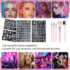 12-Color Temporary Glitter Tattoo and Body Art Kit