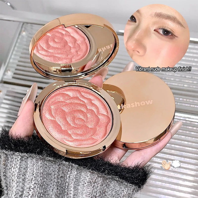 Rose Embossed Shimmer Blush Powder - 5