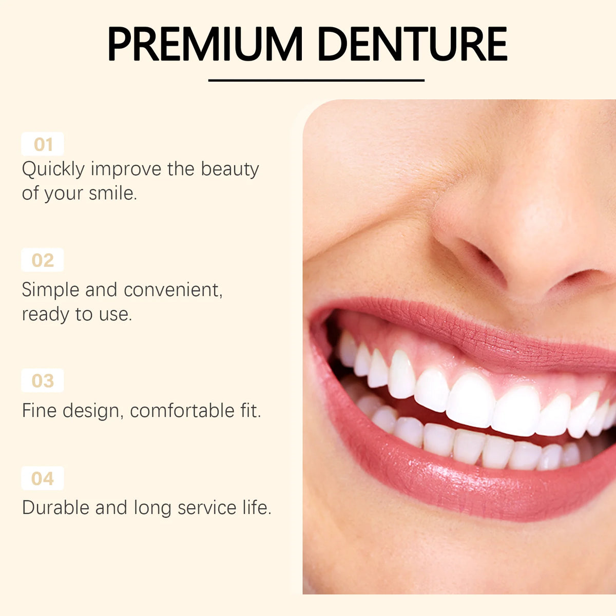 Temporary Silicone Denture Set for Instant Smile Restoration