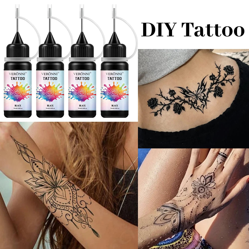 DIY Temporary Tattoo Gel Kit for Body Art