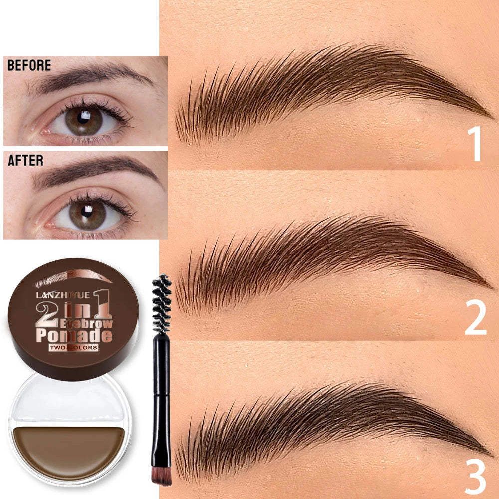 Waterproof 2-in-1 Dual Color Eyebrow Enhancer Gel - 12