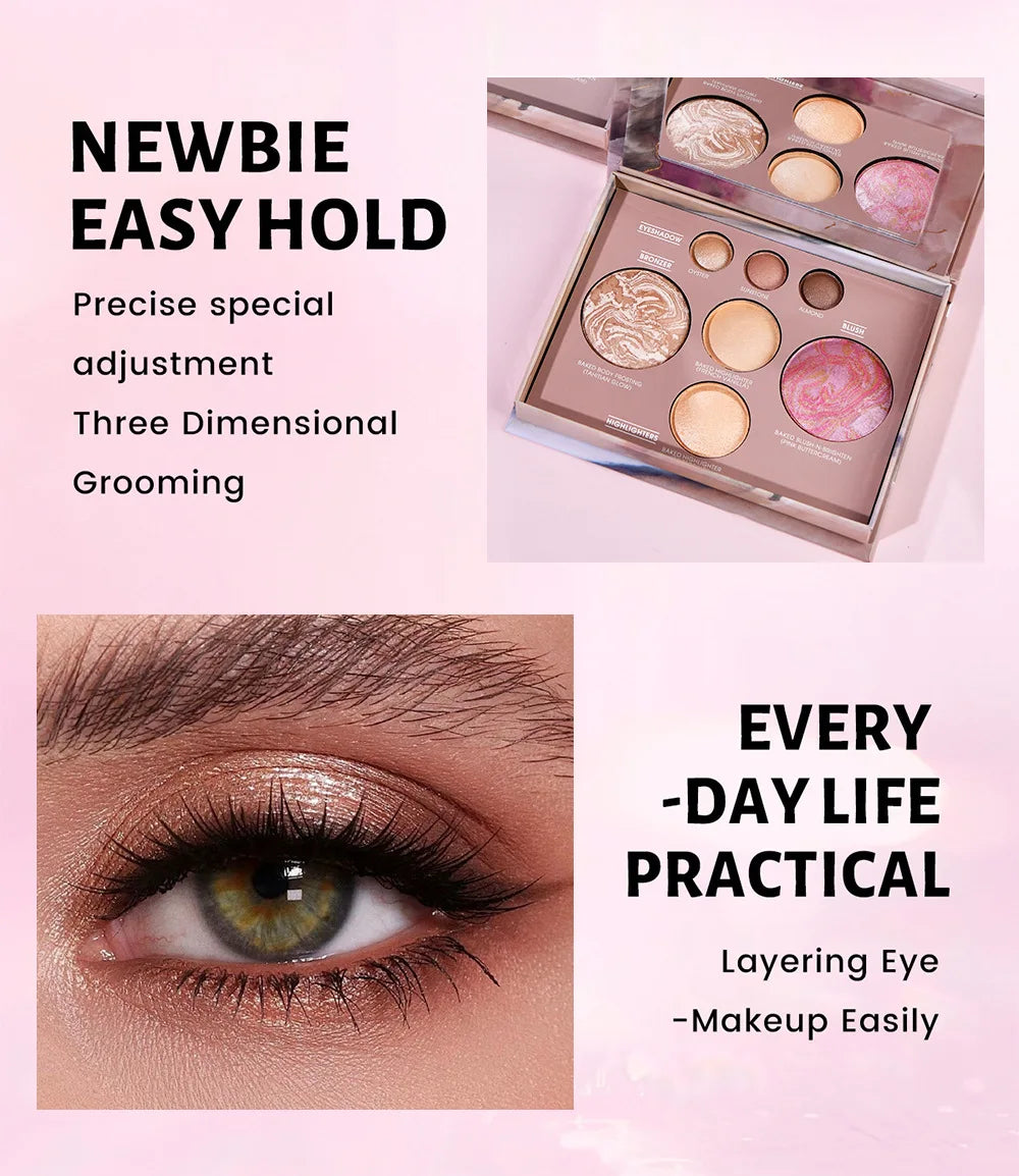 All-in-One Travel Makeup Palette for Face and Eyes - 8