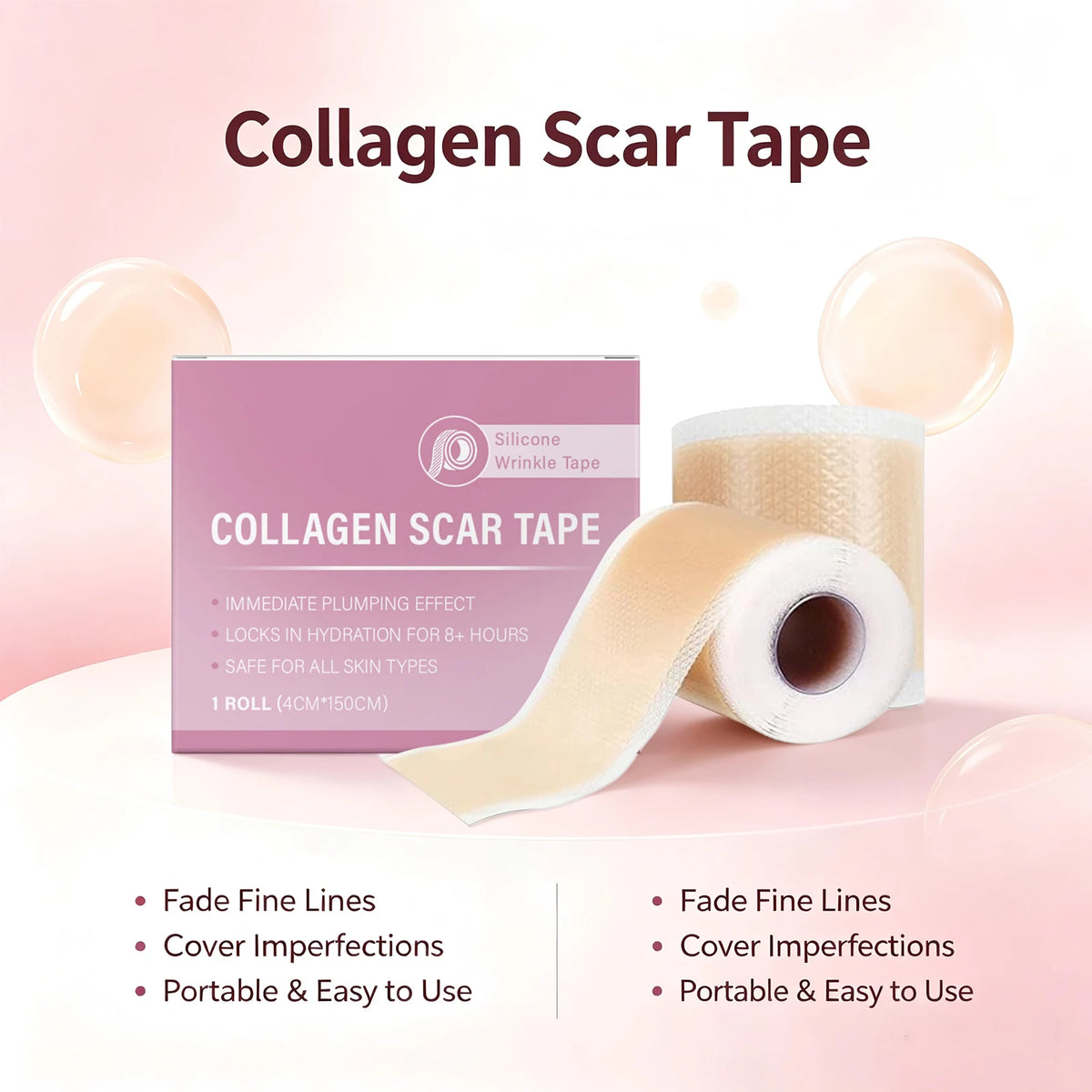 Silicone Collagen Scar and Wrinkle Smoothing Tape