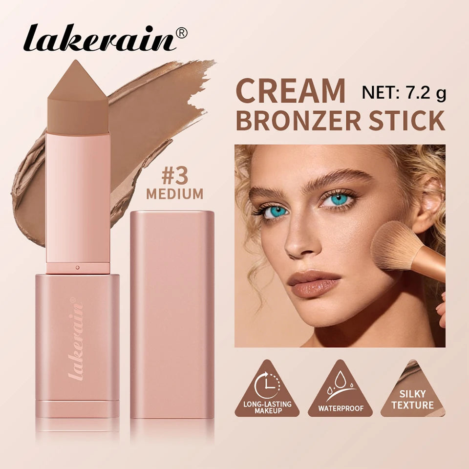 Cream Bronzer and Contour Stick for Sculpted Face Makeup