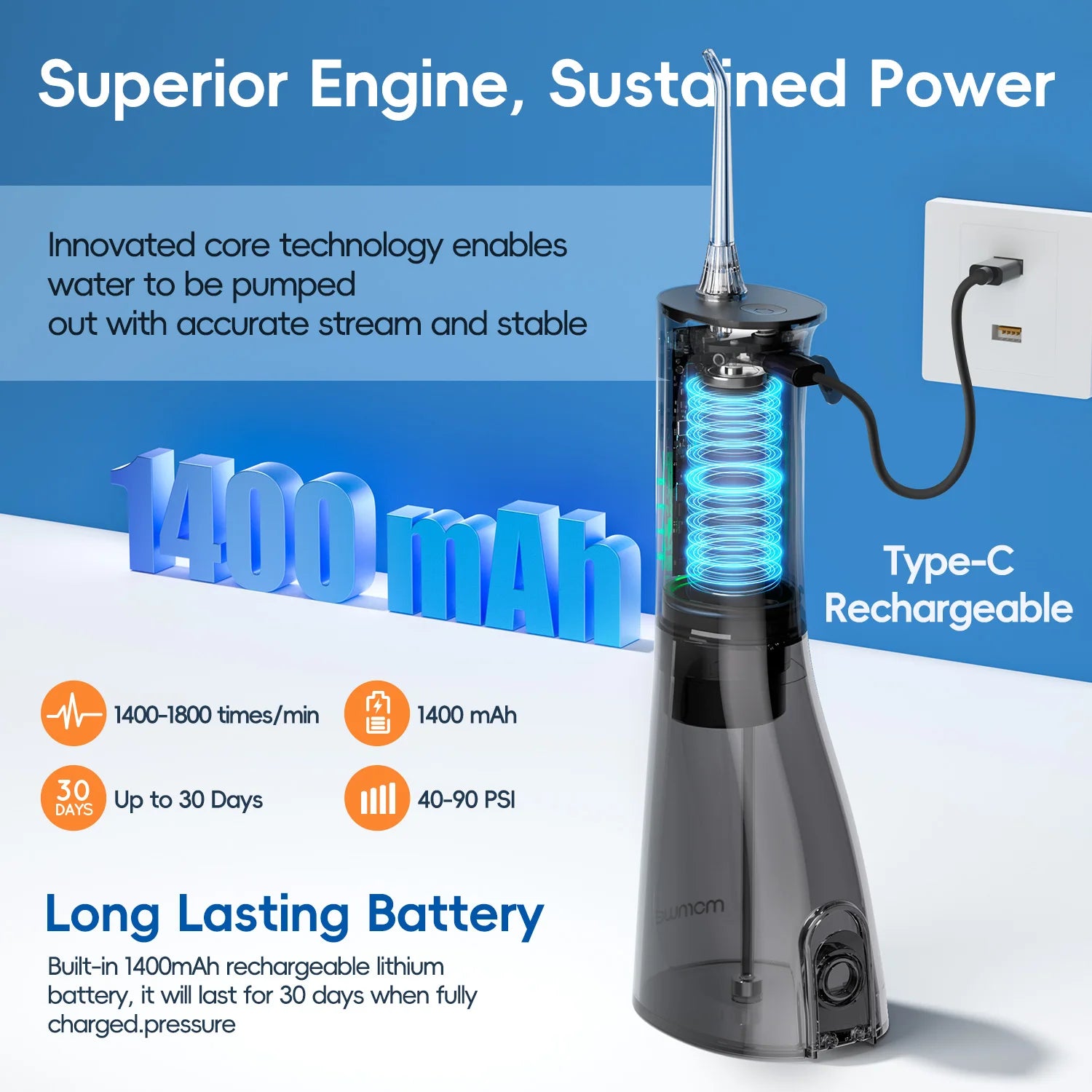 Electric Toothbrush and Water Flosser Set for Oral Care - 2