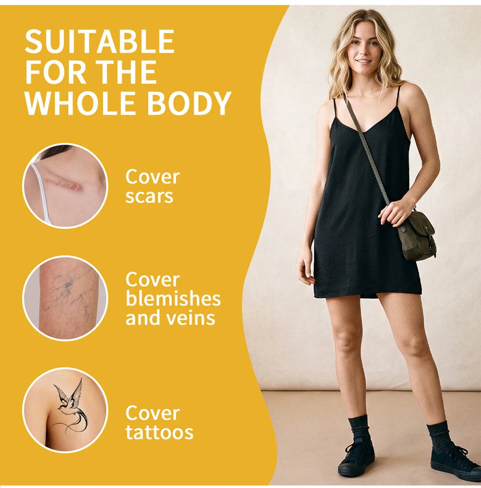 Waterproof Full-Coverage Body Concealer for Scars and Tattoos - 10