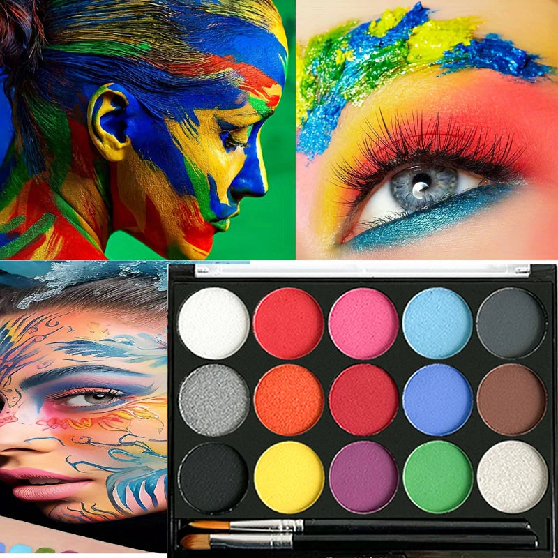 15-Color Professional Face and Body Paint Palette - 7