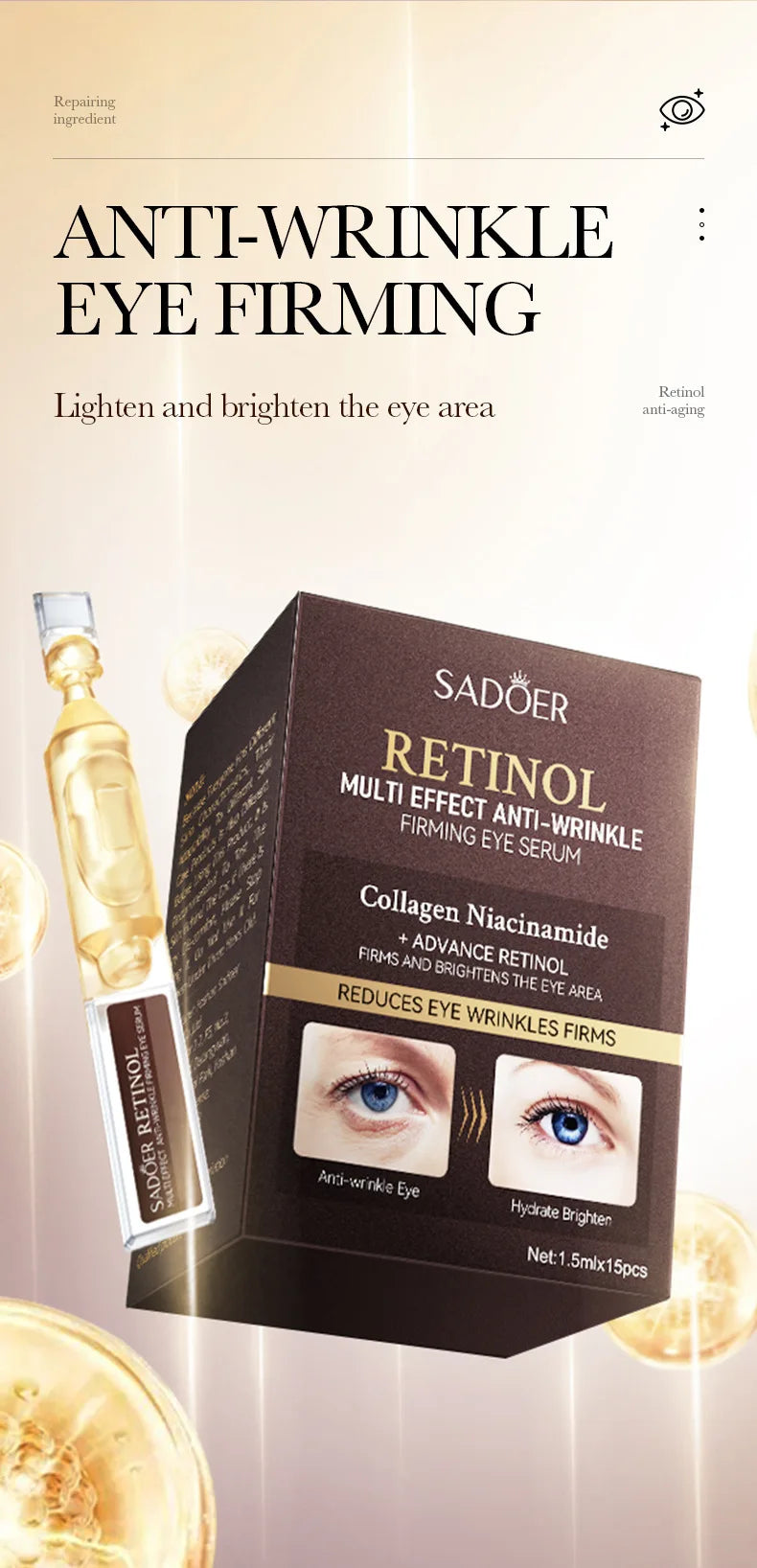 Retinol Anti-Wrinkle Firming Eye Serum for Dark Circles and Puffiness - 8