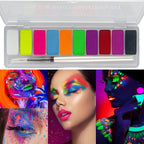 10-Color UV Glow Face and Body Paint Palette