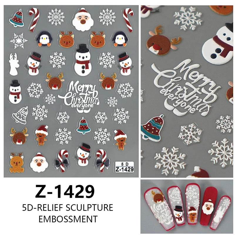 Festive Christmas Holiday Nail Art Decals