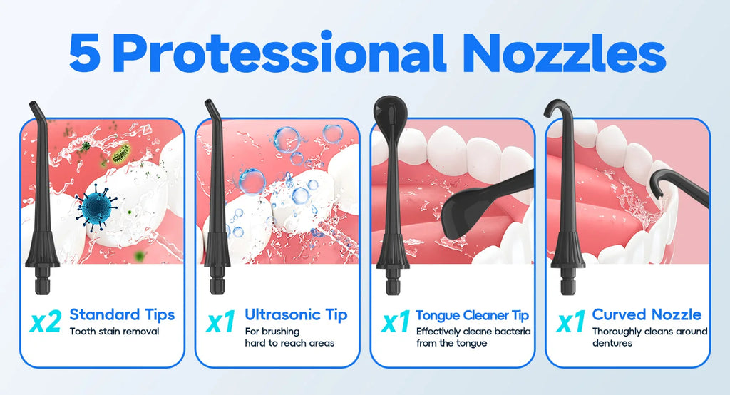 Portable Cordless Water Flosser for Teeth and Braces