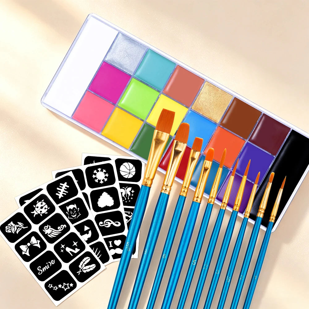 20-Color Professional Face and Body Paint Palette - 12