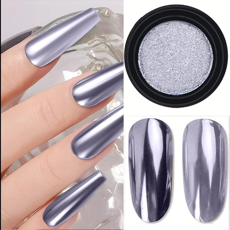 Chrome Mirror Effect Metallic Nail Art Glitter Powder