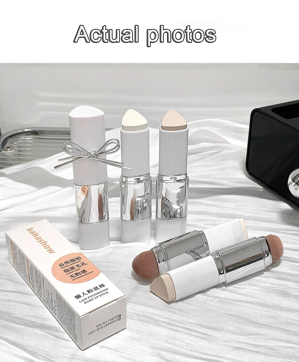 Dual-Ended Foundation Stick with Built-in Blending Brush