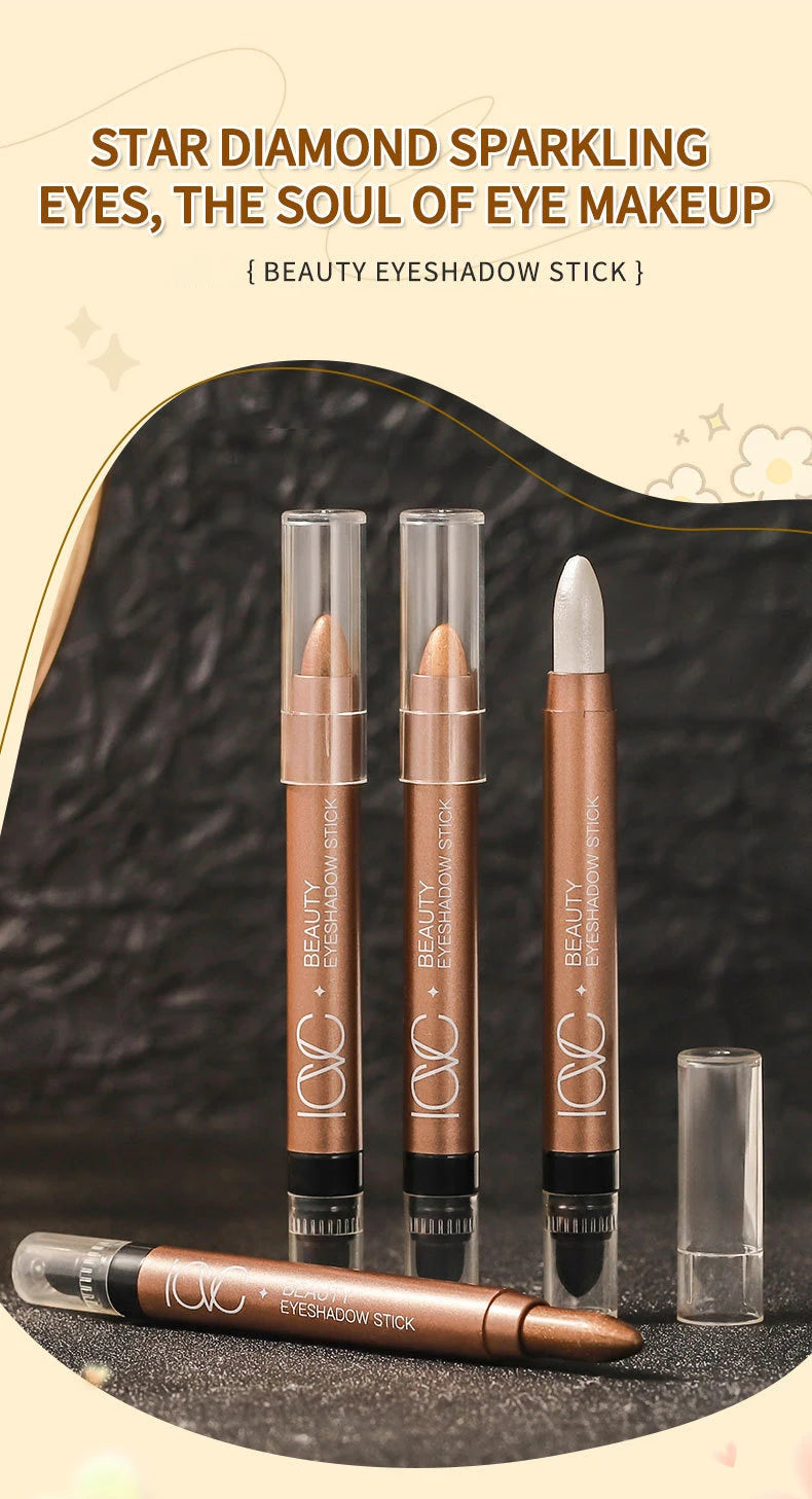 Waterproof Shimmer Eyeshadow Stick for Long-Lasting Eye Makeup