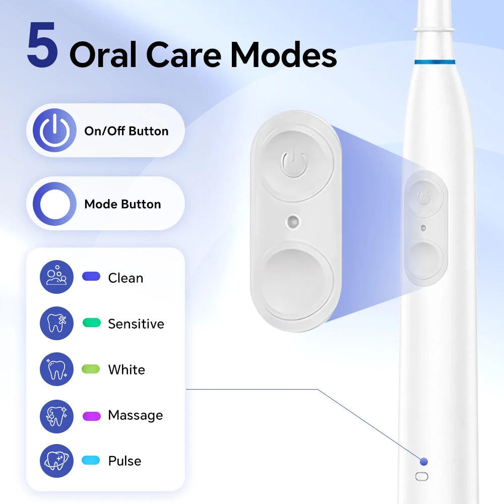 Rechargeable Rotating Electric Toothbrush with 5 Cleaning Modes - 8