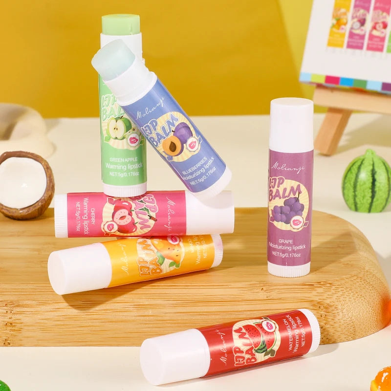 12-Piece Fruity Moisturizing Lip Balm Set for Dry Lips