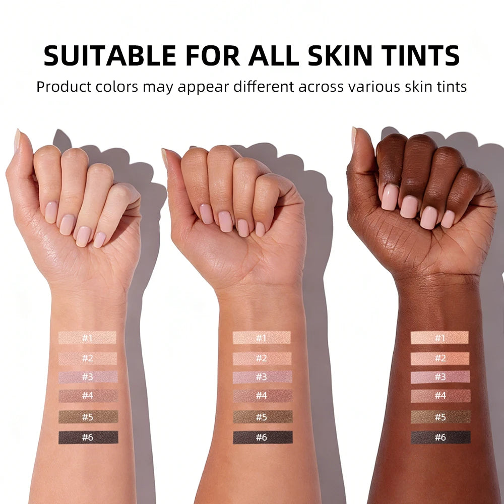 6-Color Matte Neutral Eyeshadow Palette with Brush Set