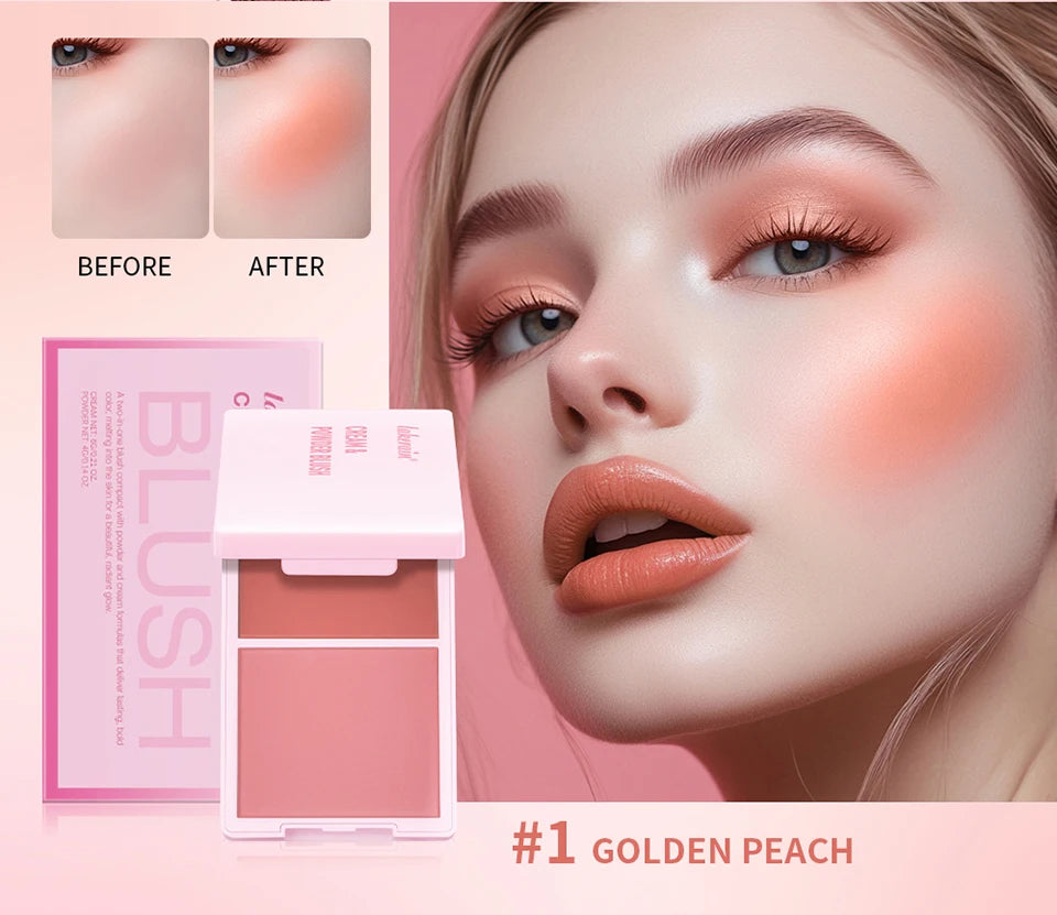 2-in-1 Cream and Powder Face Blush Duo
