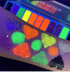 10-Color Neon UV Glow-in-the-Dark Face and Eye Makeup Palette