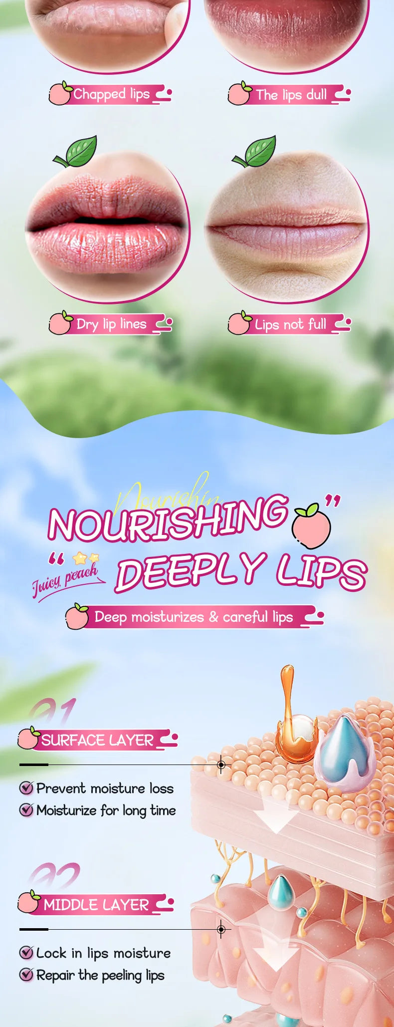 Color-Changing Hydrating Lip Balm for Soft Lips