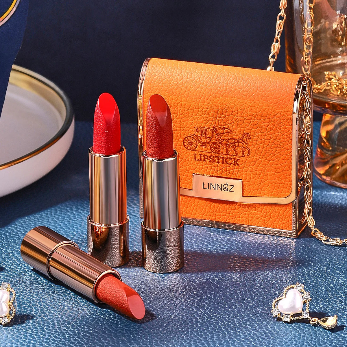 Velvet Matte Lipstick Set with Mini Chain Bag