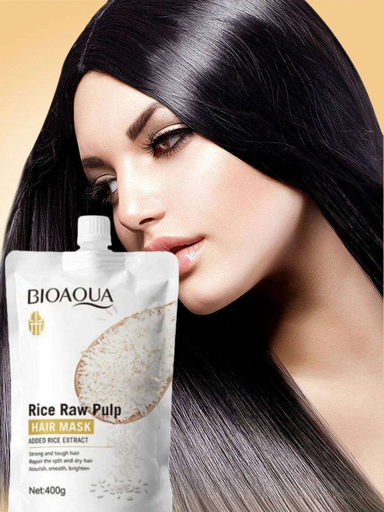 Deep Nourishing Rice Hair Mask for Damaged Frizzy Hair - 7