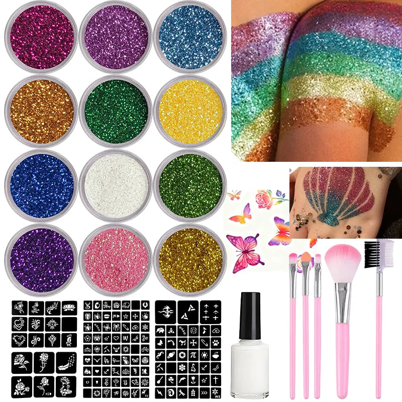 DIY Glitter Temporary Tattoo Kit for Kids and Adults