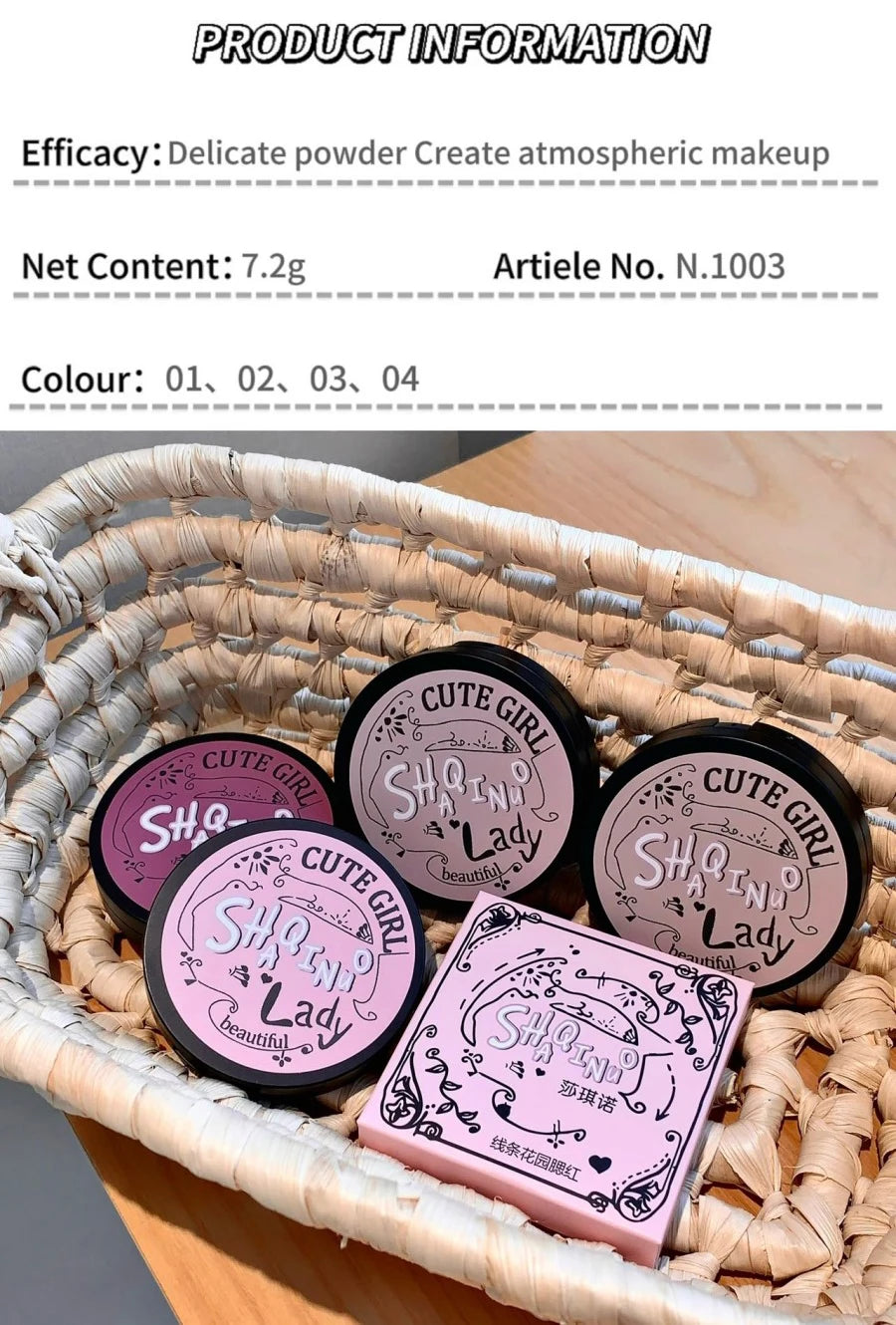 Triple-Tone Gradient Matte Highlighter and Blush Palette
