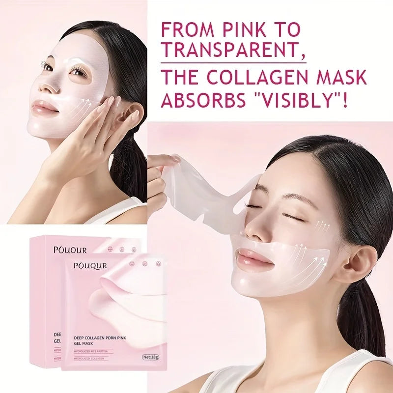 Firming Pink Collagen Gel Face Mask for Radiant Skin - 10