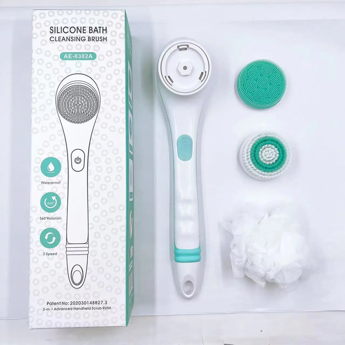 Electric Long Handle Body Scrubbing Brush for Deep Cleansing